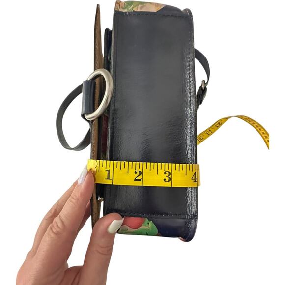 Patricia Nash Ilina Navy Floral Leather Flap Crossbody - Picture 8 of 16